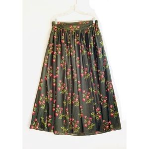 J crew pointsur floral pleated maxi Skirt